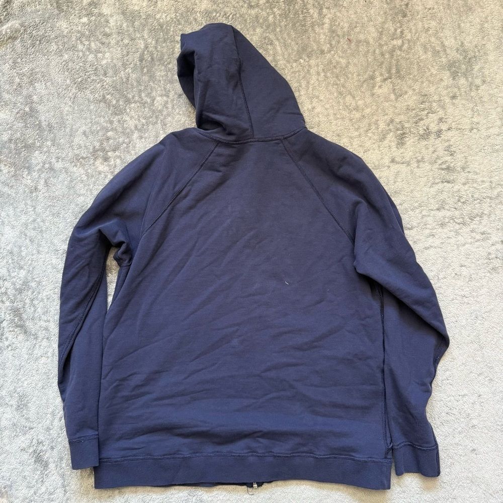Women’s Medium Hanna Andersson Navy Hooded Full Zip Jacket Made in Peru - Picture 2 of 3